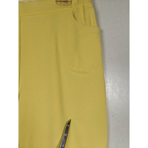 DreamJeannes Quacker Factory  Womens M Yellow Pull On Crop Capri Pants - Picture 7 of 10